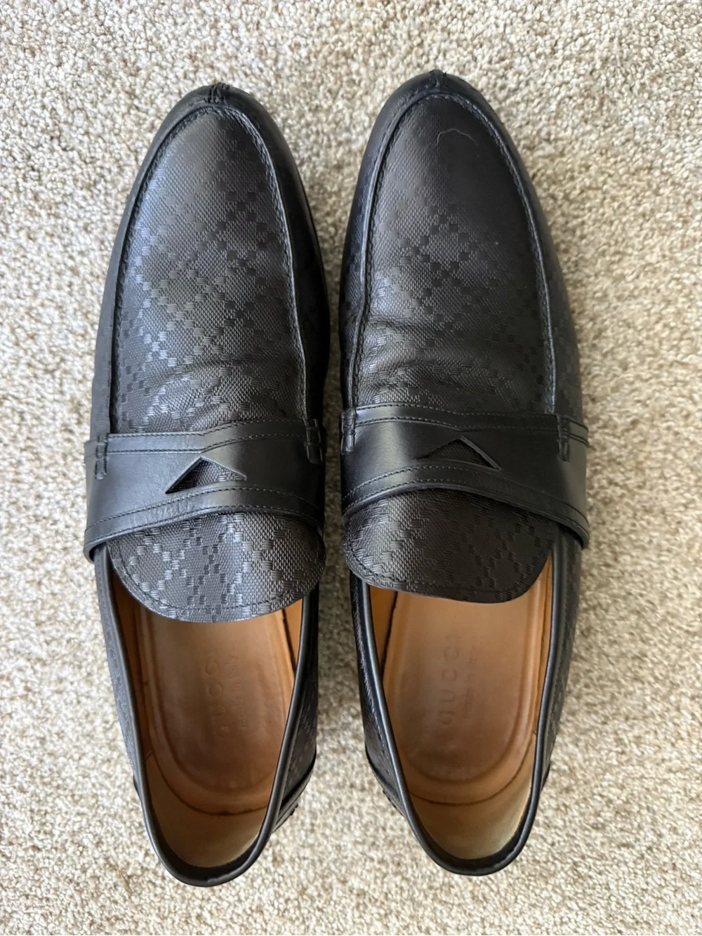 Gucci Black Leather Lux Diamante  Loafers